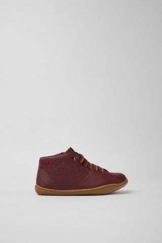 Camper Peu - Weinrote Kinderstiefelette aus Leder Camper Peu - Weinrote Kinderstiefelette aus Leder