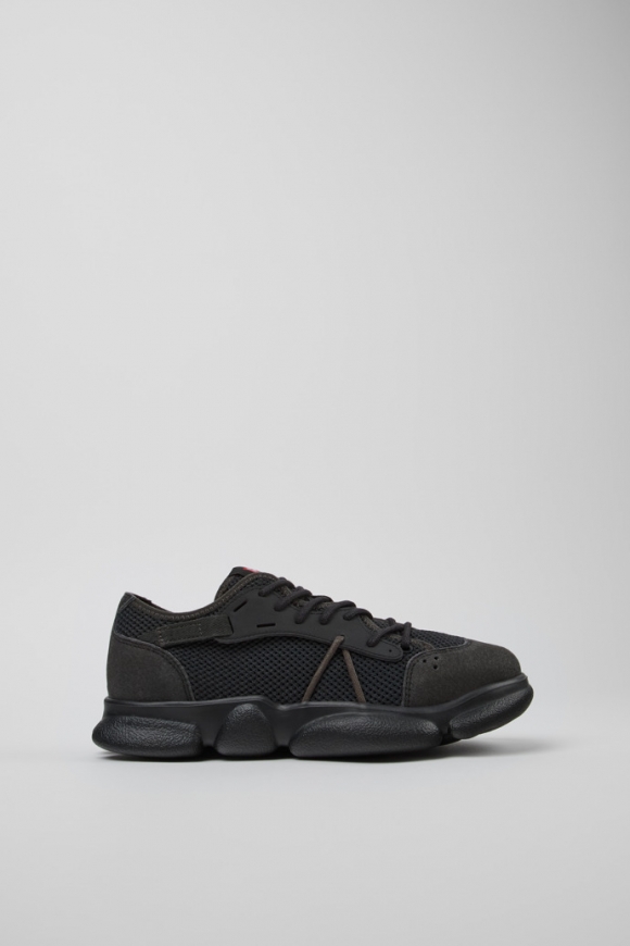 Camper Karst Sorona® - Grauer und schwarzer Damensneaker aus Textil