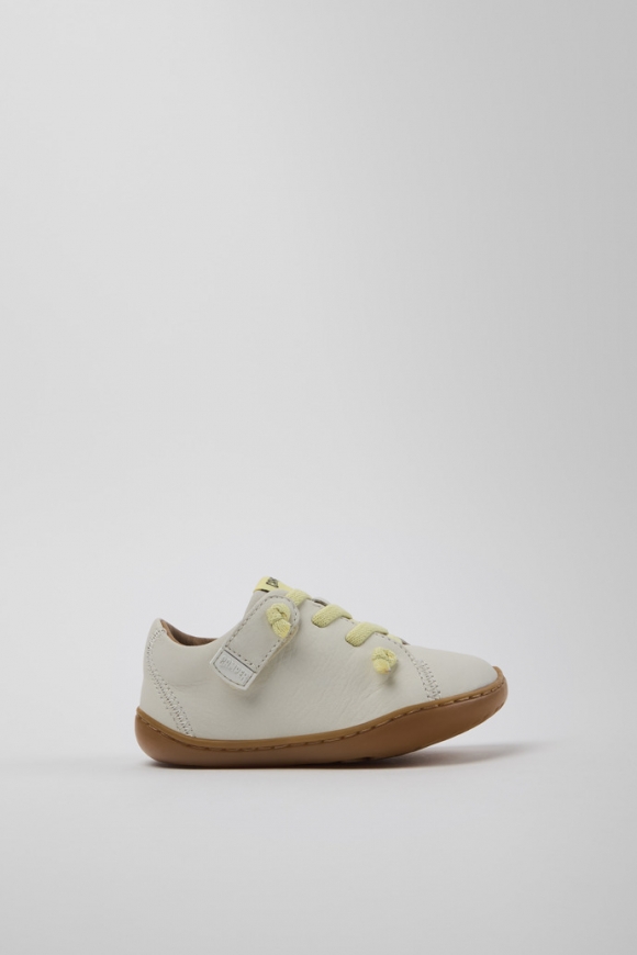 Camper Peu - Weißer Kinderschuh aus Leder.