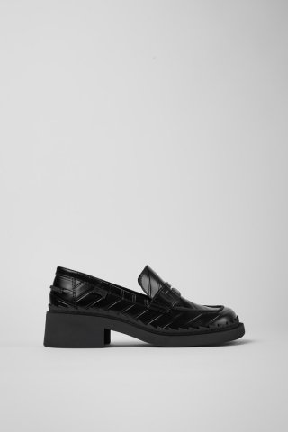Camper Twins - Schwarzer Damenloafer aus Leder Camper Twins - Schwarzer Damenloafer aus Leder