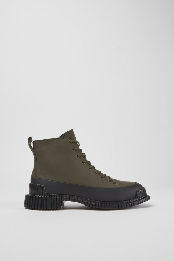 Camper Pix - Damenstiefelette aus Leder in Grün und Schwarz