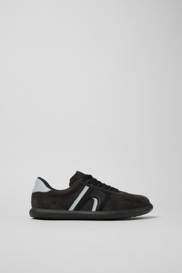 Camper Twins - Grauebrauner Damensneaker aus Nubukleder/Leder