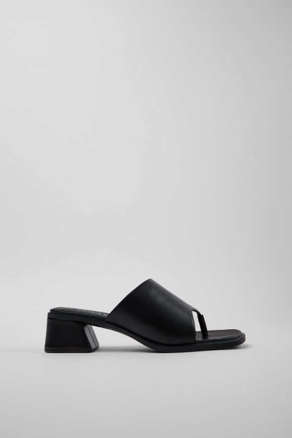 Camper Kora Sandal - Schwarze Ledersandale für Damen.