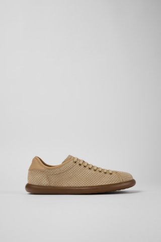 Camper Pelotas Soller - Beige Sneaker aus Nubukleder und Leder für Damen. Camper Pelotas Soller - Beige Sneaker aus Nubukleder und Leder für Damen.