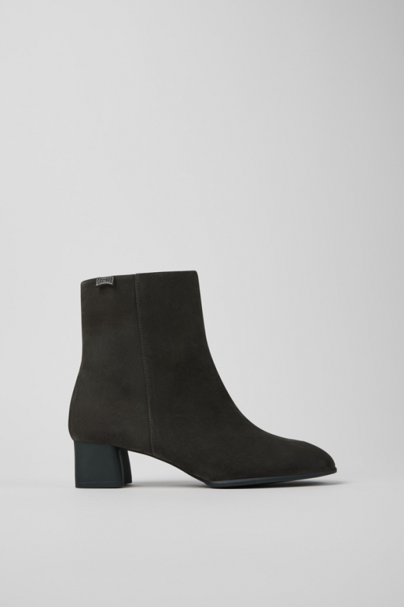 Camper Katie - Graue Stiefeletten aus Nubukleder für Damen.