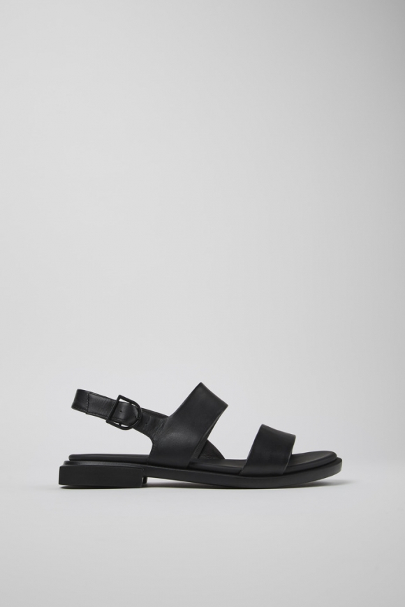 Camper Edy - Schwarze Ledersandalen für Damen