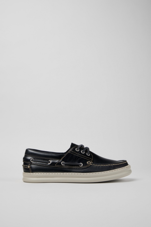 Camper Runner - Blauer Herrenmokassin aus Nubukleder.