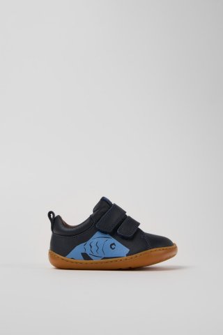 Camper Twins - Blauer Kindersneaker aus Leder. Camper Twins - Blauer Kindersneaker aus Leder.