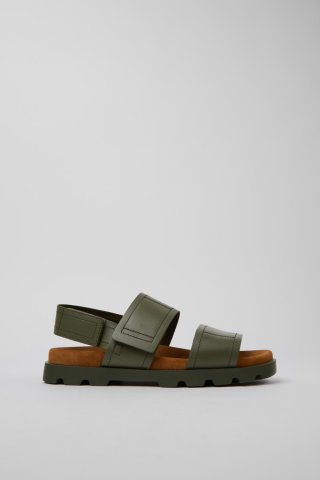Camper Brutus Sandal - Grüne Ledersandalen für Herren.