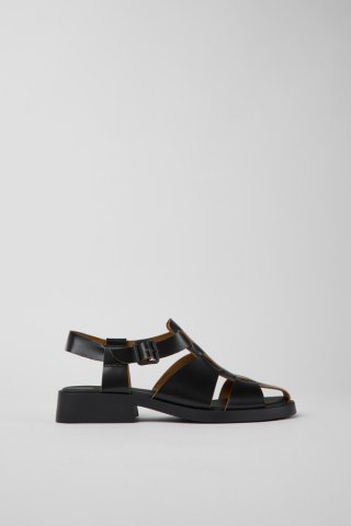 Camper Dana - Schwarze Ledersandale für Damen.