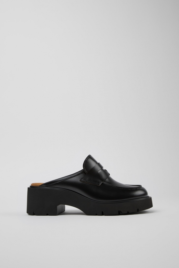 Camper Milah - Schwarze Lederclogs für Damen