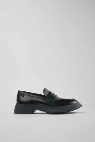 Camper Twins - Schwarzer und grauer Damenloafer aus Leder Camper Twins - Schwarzer und grauer Damenloafer aus Leder