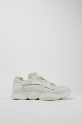 Camper Karst - Weißer Herrensneaker aus ungefärbtem Leder