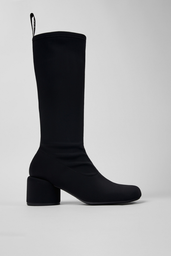 Camper Niki - Schwarze Damenstiefel aus Textil