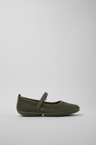 Camper Right - Grüne Mokassins aus TENCEL Lyocell und Leder für Damen. Camper Right - Grüne Mokassins aus TENCEL Lyocell und Leder für Damen.