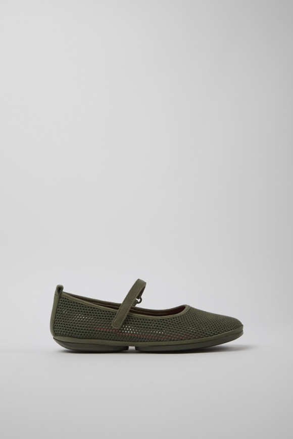 Camper Right - Grüne Mokassins aus TENCEL Lyocell und Leder für Damen.