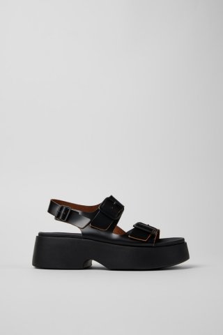 Camper Tasha - Schwarze ledersandale für damen. Camper Tasha - Schwarze ledersandale für damen.