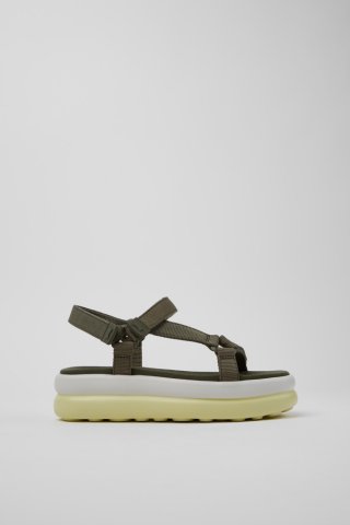 Camper Pelotas Flota Up - Grüne Sandalen aus Recycling-PET für Damen.