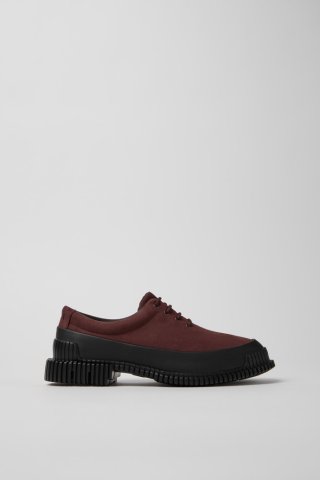 Camper Pix - Weinroter Schuh aus Nubukleder und Leder für Damen. Camper Pix - Weinroter Schuh aus Nubukleder und Leder für Damen.