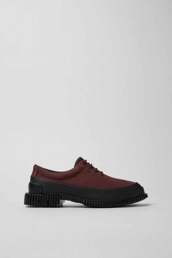 Camper Pix - Weinroter Schuh aus Nubukleder und Leder für Damen.