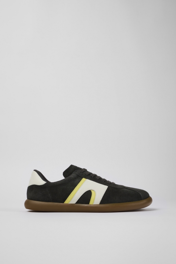 Camper Pelotas Soller - Dunkelgrauer Herrensneaker aus Nubukleder/Leder