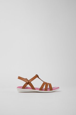 Camper Twins - Braune Kindersandale aus Leder Camper Twins - Braune Kindersandale aus Leder