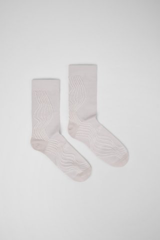 Camper Socks - Grau-weiße Socken aus Bio-Baumwolle. Camper Socks - Grau-weiße Socken aus Bio-Baumwolle.