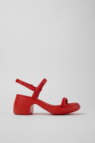 Camper Thelma - Rote Damensandale aus Leder. Camper Thelma - Rote Damensandale aus Leder.