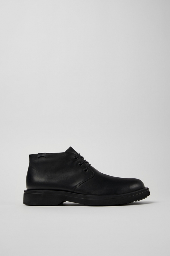 Camper Norman - Schwarze Herrenstiefelette aus Leder.