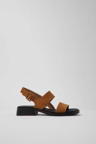Camper Dana - Braune Sandale aus Nubukleder für Damen.