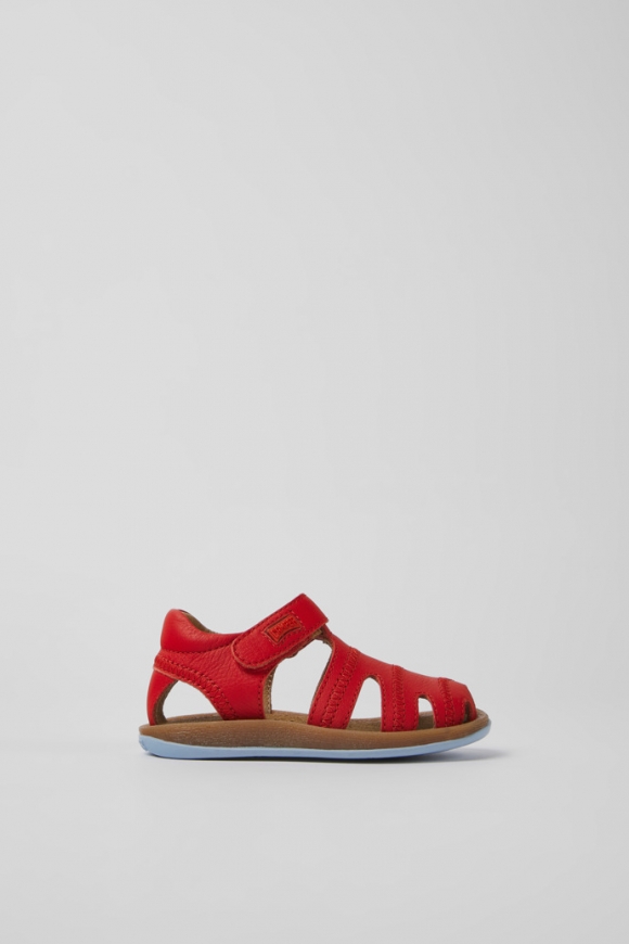 Camper Bicho - Rote Kindersandale aus Leder