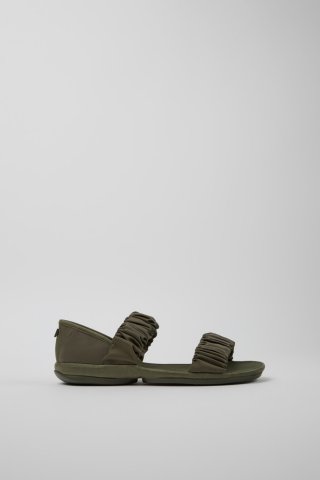 Camper Right - Grüne Sandalen aus recyceltem PET und Leder für Damen. Camper Right - Grüne Sandalen aus recyceltem PET und Leder für Damen.