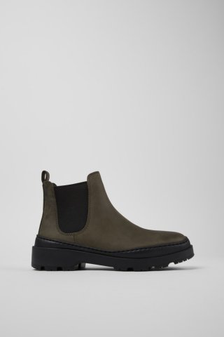 Camper Brutus Trek MICHELIN - Grüne Damenstiefelette aus Nubukleder