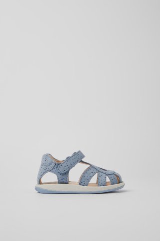 Camper Bicho - Blaue Kindersandale aus Nubukleder Camper Bicho - Blaue Kindersandale aus Nubukleder