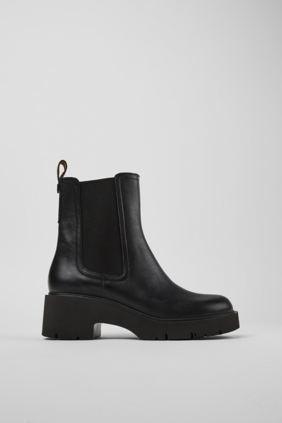 Camper Milah - Schwarze Damenstiefelette aus Leder