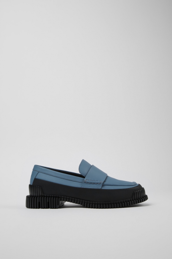 Camper Pix - Grauer und schwarzer Lederloafer für Damen