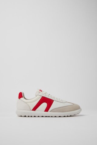 Camper Pelotas XLite - Weiß-roter Damensneaker aus Leder und Textil Camper Pelotas XLite - Weiß-roter Damensneaker aus Leder und Textil