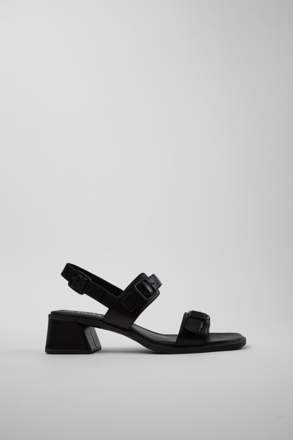 Camper Kora Sandal - Schwarze Ledersandale für Damen.