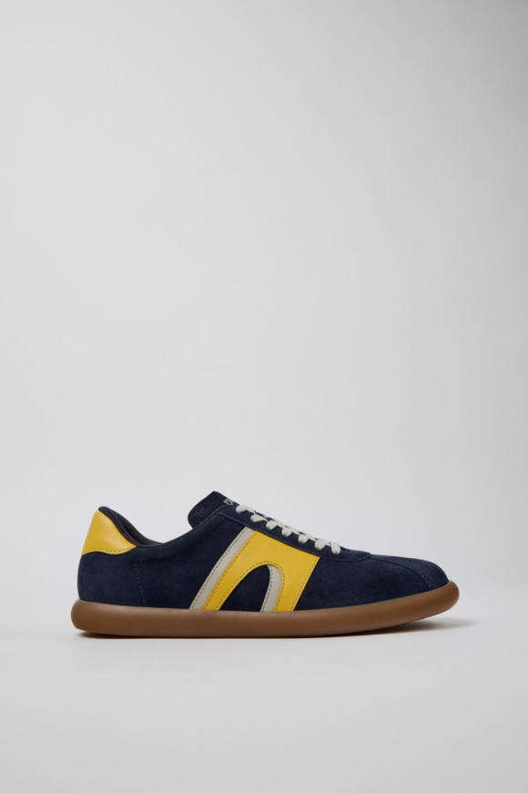 Camper Pelotas Soller - Mehrfarbiger Herrensneaker aus Leder und Nubukleder.