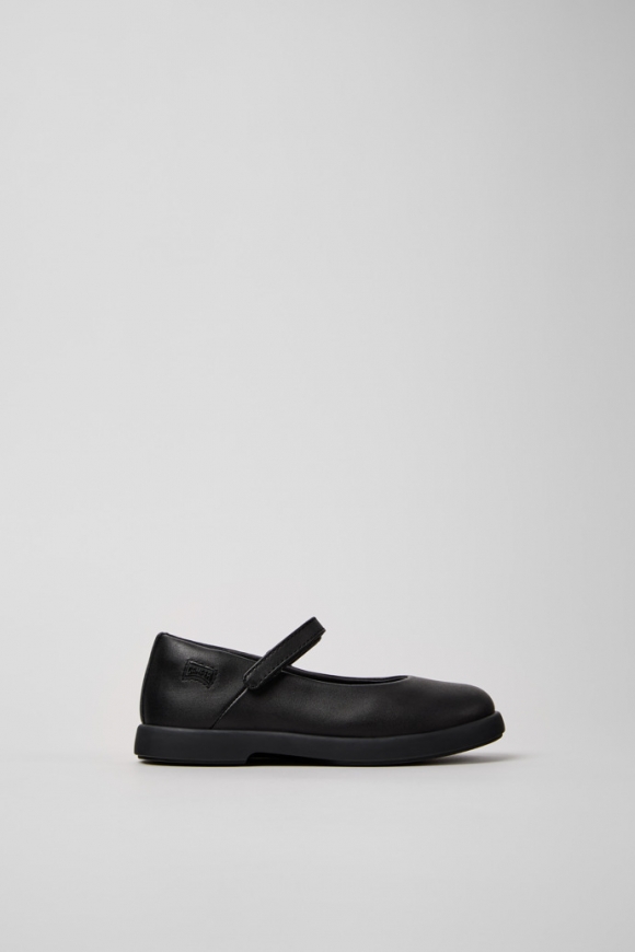 Camper Duet - Schwarzer Kinderballerina aus Leder.