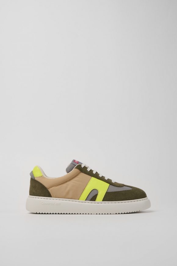 Camper Runner K21 Sorona® - Mehrfarbiger Damensneaker aus Recycling-PET und Nubukleder.