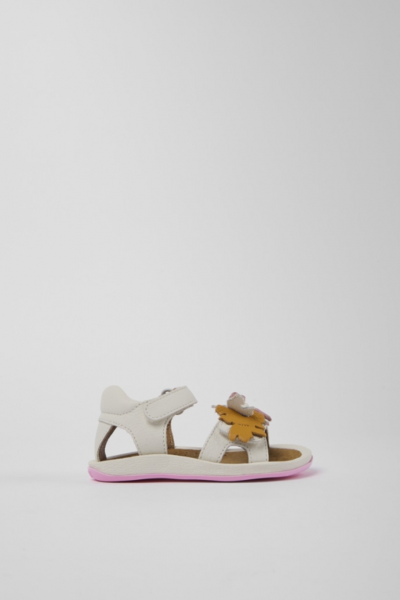 Camper Twins - Weiße Ledersandalen