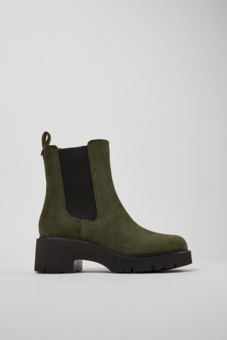 Camper Milah - Grüne Damenstiefelette aus Nubukleder Camper Milah - Grüne Damenstiefelette aus Nubukleder