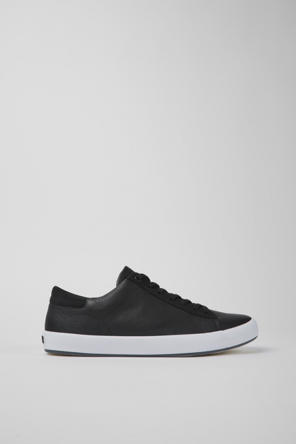 Camper Andratx - Schwarzer Herrensneaker aus Leder und Nubukleder.