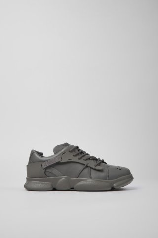 Camper Karst - Grauer Damensneaker aus Leder und Textil