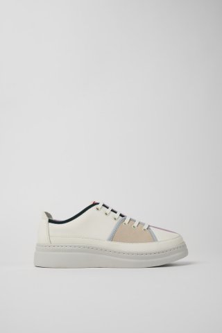 Camper Twins - Mehrfarbiger Damensneaker aus Leder und Nubukleder Camper Twins - Mehrfarbiger Damensneaker aus Leder und Nubukleder