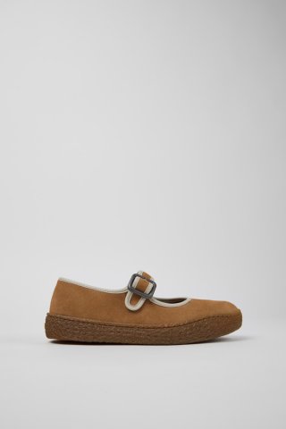 Camper Peu Terreno - Braun-graue Schuhe aus Nubukleder für Damen. Camper Peu Terreno - Braun-graue Schuhe aus Nubukleder für Damen.