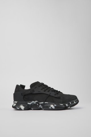 Camper Karst - Schwarzer Herrensneaker aus Nubukleder/Textil