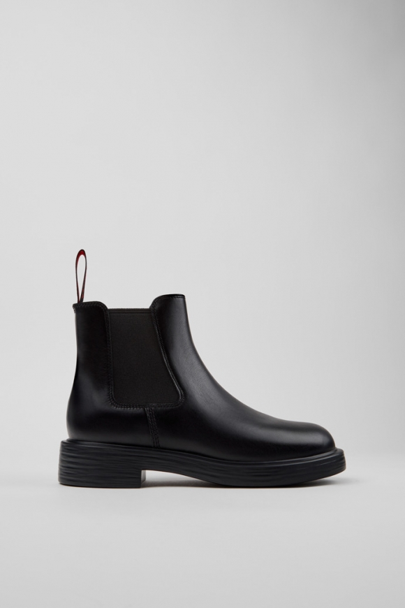 Camper Dean - Schwarze Lederstiefeletten für Damen.