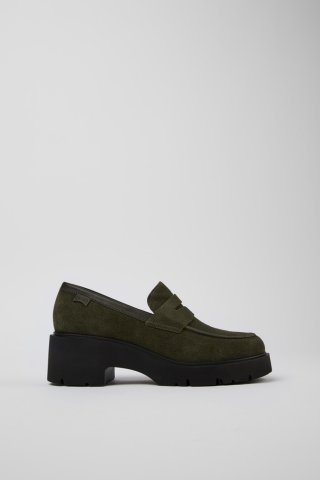 Camper Milah - Grüner Damenloafer aus Nubukleder Camper Milah - Grüner Damenloafer aus Nubukleder